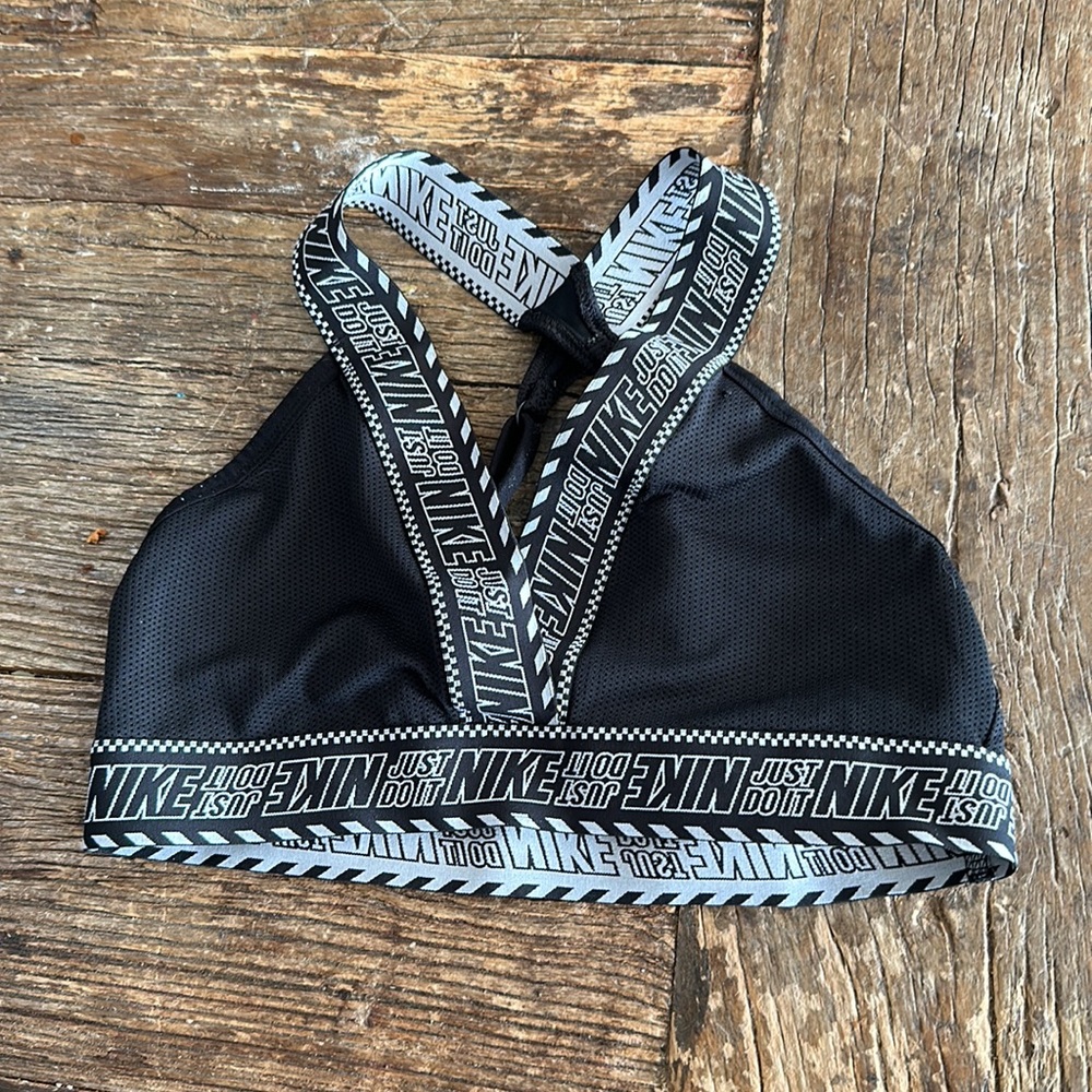 Nike Training Indy Light Bra In Black With Logo Taping Gem